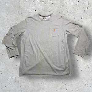 Carhartt Force XL Tall Long Sleeve Pocket T-Shirt Gray Relaxed Fit Workwear
